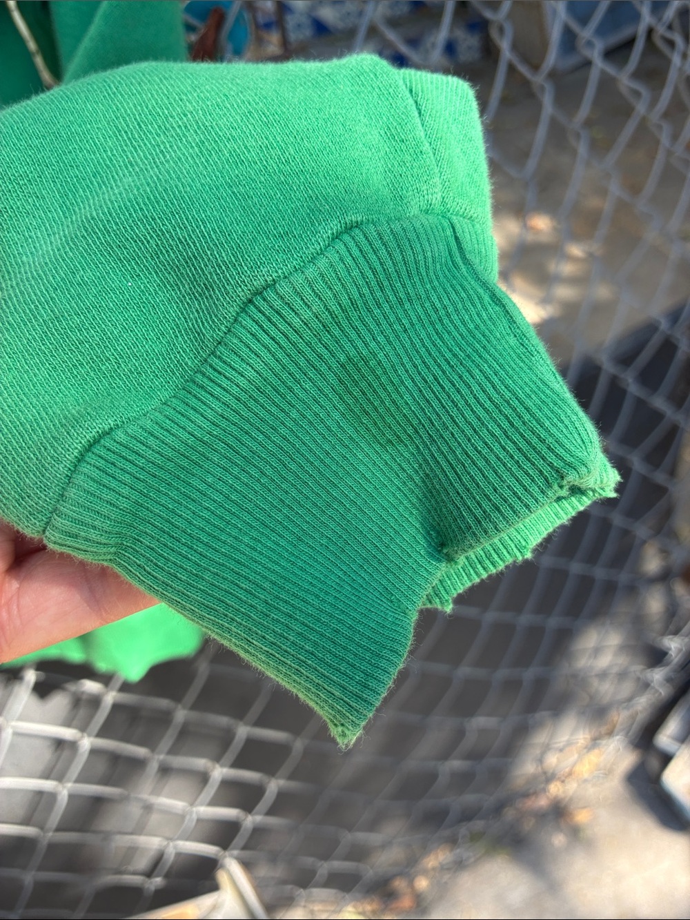 I Stole My Boyfriend’s Shirt Green Distressed Sweatshirt Smiley Face - Picture 5 of 15